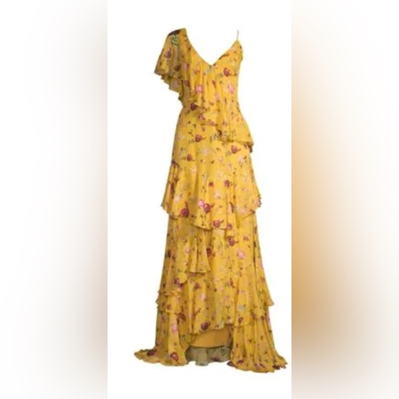 FLOR ET AL Melissa Rosebud Tiered Ruffle Gown 4 - Picture 3 of 5